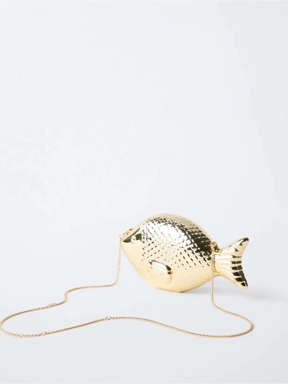 viral Zara Metallic Fish Bag in gold 🐠🐠🐠 NWT!!